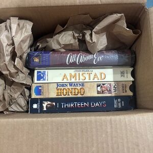 Lot Of 22 VHS Cassette Tapes Various Genres: All About Eve, Amistad, Hondo, Etc.
